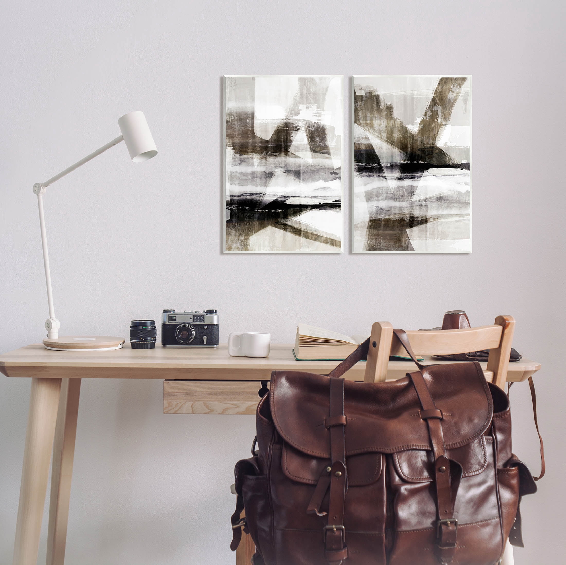 Stupell Industries Abstract Composition Urban Complex Graphic Art Unframed Art Print Wall Art, Set of 2, Design by Nina Blue