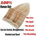 thumbnail image 4 of SEGO Blonde Clip in Human Hair Extensions Balayage One Piece Soft Straight 3/4 Full Head Hair Pieces for Women, 4 of 12