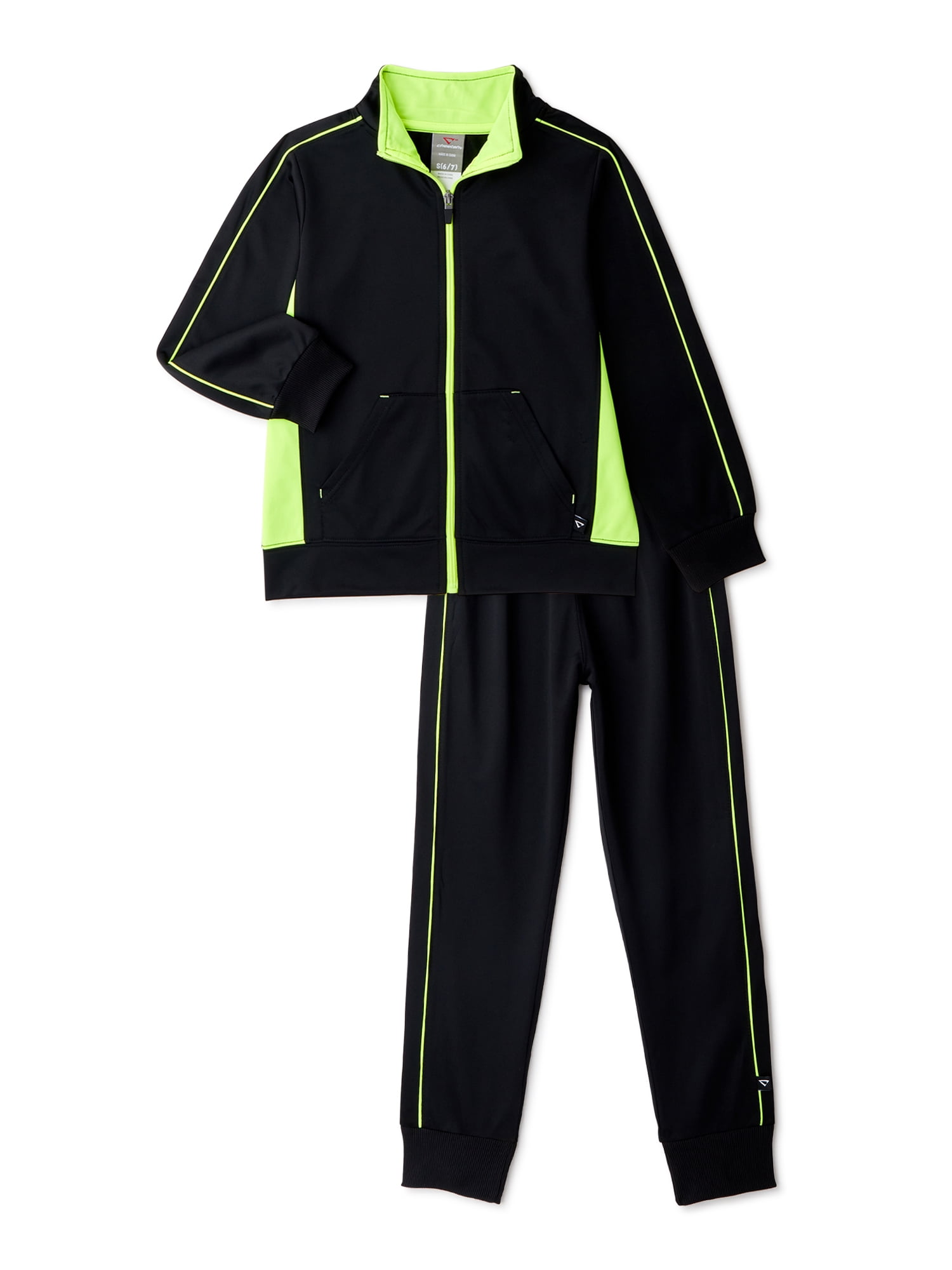 Cheetah Boys’ Tricot Performance Tracksuit, 2-Piece Outfit Set, Sizes 4-16 & Husky