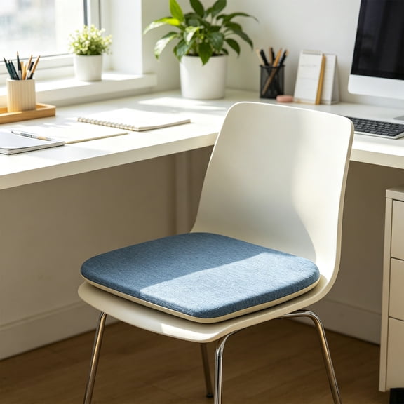Flax Linen Horseshoe Chair Cushion Seat Pad With Straps Non Slip Dining Chair Cushion, Ergonomic Comfort Durable Support Design, for Dining Chair Office Chair Kitchen Home Use