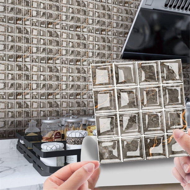 Peel And Stick Wall Tiles 10 Pegatinas de Azulejos de Cristal 3D Diy Pegatinas de Pared Autoadhesivas Pegatinas de Azulejos Peel And Stick