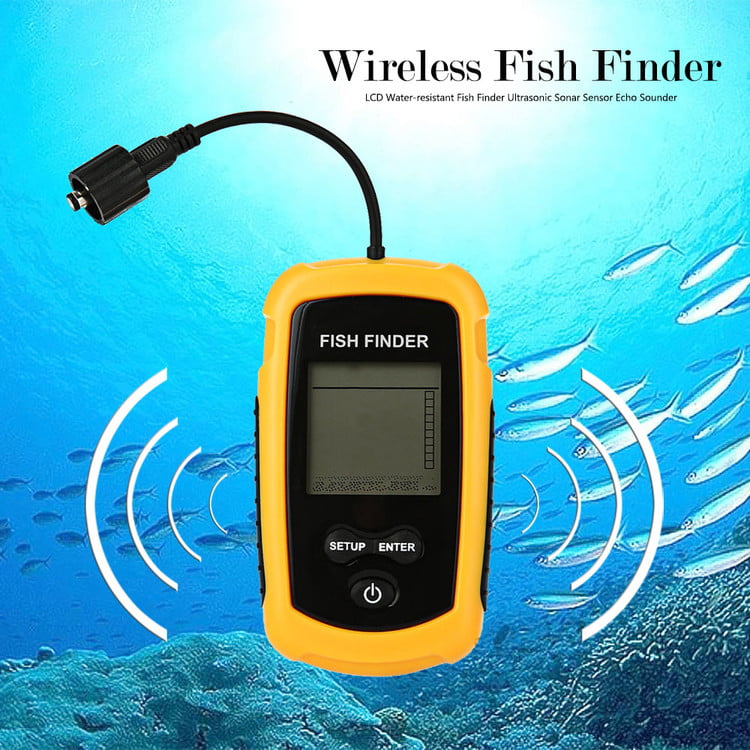 100M Wireless Fish Finder Echo Sounder Sonar Alarm Sensor Transducer Navigation 
