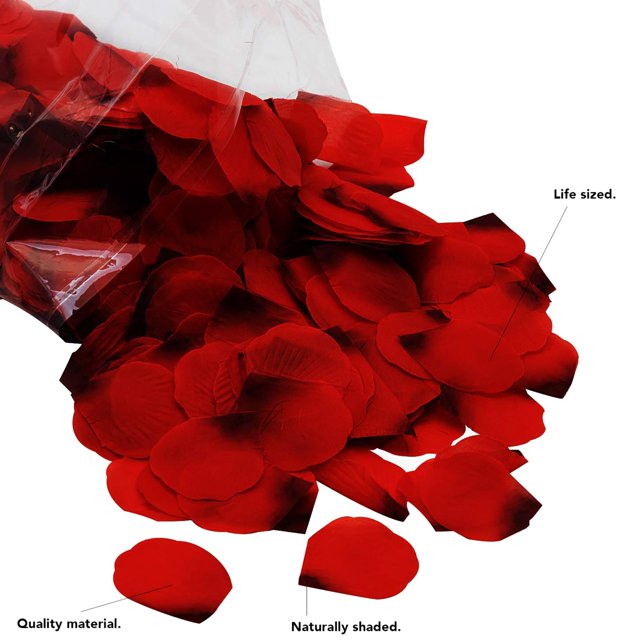 3000 Pcs Fleur Rouge Pétales Artificiels pour Allée de Mariage, Faveur & Table de Fête, Vase, Décoration de la Maison