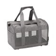 thumbnail image 3 of Portador de mascotas de lado suave Correa ajustable para el hombro Bolsa de transporte para gatos de viaje Gris jinwen bolso porta gatos, 3 of 8
