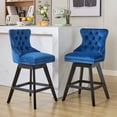 thumbnail image 2 of 2 Pack 26" Counter Height Swivel Bar Stools with Back & Footrest, Upholstered Kitchen Island Chairs with Nailhead Trim for Home Bar, Pub, Dining Room, 2 of 6