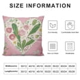 thumbnail image 5 of PRATYUS  Spring Floral Throw Pillow Covers Carrot Flowers Leaves Pink Decorative Pillows Soft Cushion Covers for Couch Sofa Bed Home Decor 18x18in, 5 of 5