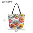 thumbnail image 5 of FORMRS Womens Canvas Tote Bag with Zipper Inner Pocket Shoulder Handbag, Watercolor Tomatoes, 5 of 7