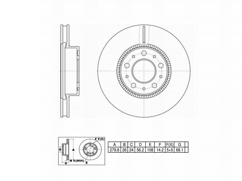 Winstop Brake Rotor, Front WS232643, Volvo 740 1992-1991
