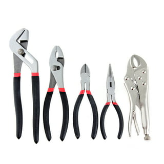 GreatNeck 87900 Pliers Set with Adjustable Wrench, 8 Piece, Small Pliers  Set, Slip-Joint, Long nose, Groove Joint, Diagonal, Linemen Pliers, and