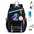 thumbnail image 1 of Lilo Stitch Theme Flip Backpack Students Large Capacity School Bag Bookbag Kids Travel Rucksack With Usb Charging Port -nmaov, 1 of 1