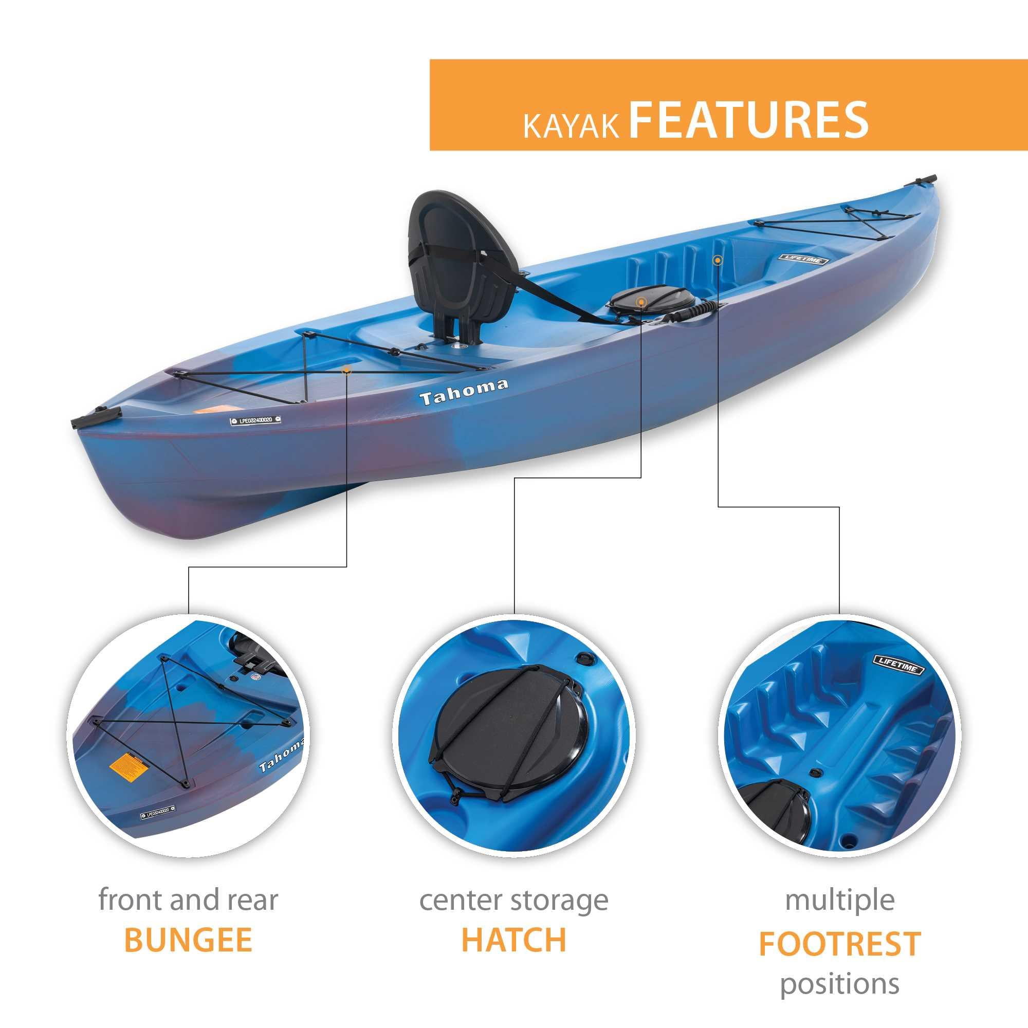 Lifetime Tahoma 10 ft Sit-On-Top Kayak, Emperor Fusion (91346)