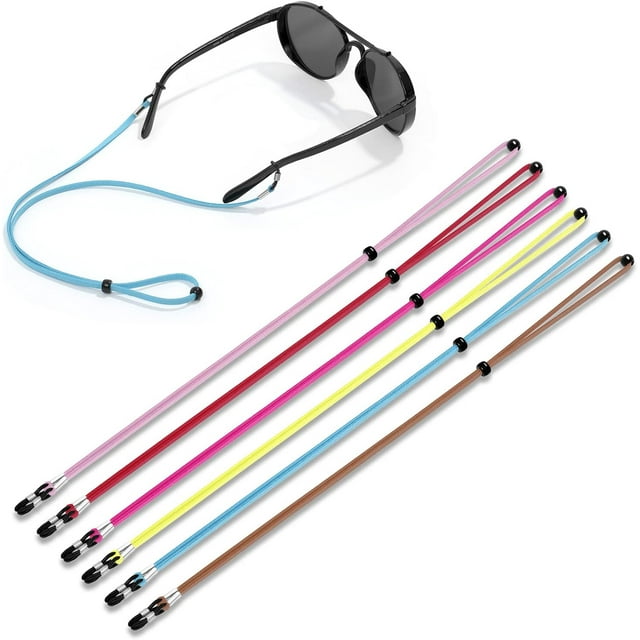 Huggegwe Sangle de Lunettes (6 Pcs) Sangle de Lunettes de Sport, Lanière de Lunettes Réglable pour Hommes Femmes AZ824-9207