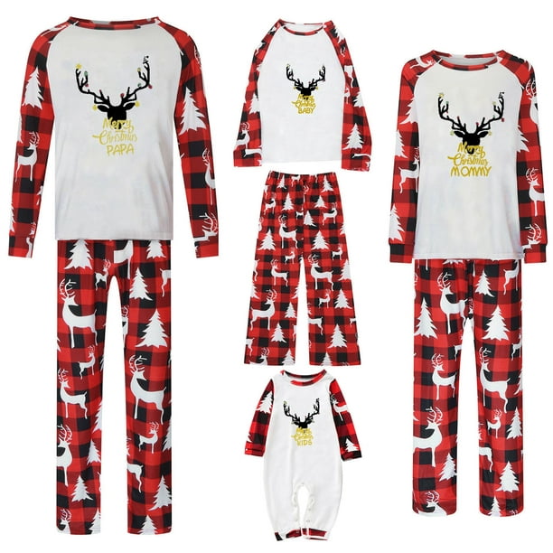 TIMIFIS Christmas Family Matching Pajamas Women Cotton Jammies Men Clothes  Sleepwear Long Sleeve Pjs for Family, Couples - Baby Days 