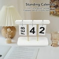 thumbnail image 4 of Foldable Perpetual Flip Calendar, Desk Vintage Standing Calendar for, 4 of 8