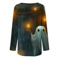 thumbnail image 5 of Inverlee Womens Halloween Shirts Cute Pumpkin Ghost Graphic Tees Trendy Round Neck T-shirt Long Sleeve Holiday Blouse Tops Halloween Costumes, 5 of 5