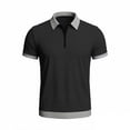 thumbnail image 4 of COSFO Quarter Zip Mens Polo Shirt Black Waffle Short Sleeve Shirts Moisture Wicking Pullover Performance Classic Fit Collared Tops, 4 of 5