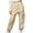 Z11-Khaki, variant on Staki School Pants For Girls Girls Cargo Pants Elastic Waist Drawstring with Pockets Pants(Purple,140/XL)