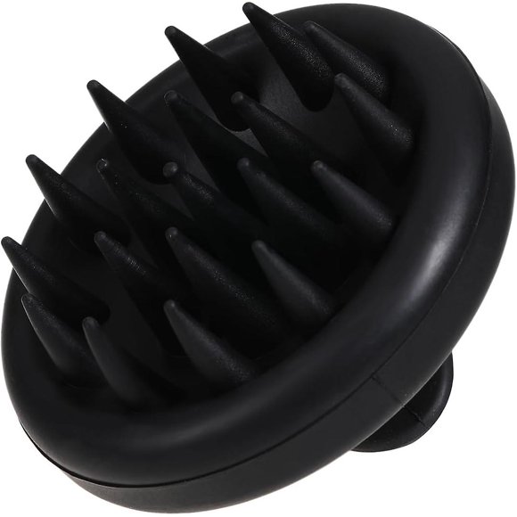 (Black)SDIGV Silicone Scalp Massager Shampoo Brush, Hair Scrubber with Soft Silicone Bristles, Scalp Scrubber, Wet Dry Scalp Massager Hair Growth & Scalp Car