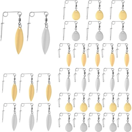 XD4-32pcs Fishing Spinnerbait Wire with Colorado Blade Fishing Lures Spinner Blades Spinnerbait Wire Shaft with Colorado Lure Making Accessories*04