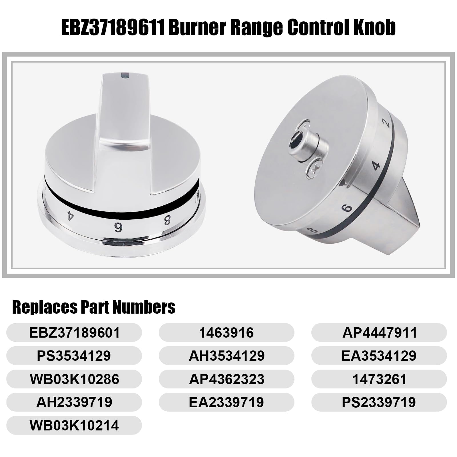 EBZ37189611(4pcs) Gas Stove Knobs and EBZ37189609(1pcs) Oven Range Knob Replacements Only Fit for L.G LRG30355ST LRG30357ST LRG30855ST Series Burner Control Knob Replace EBZ37189601,EBZ37189602