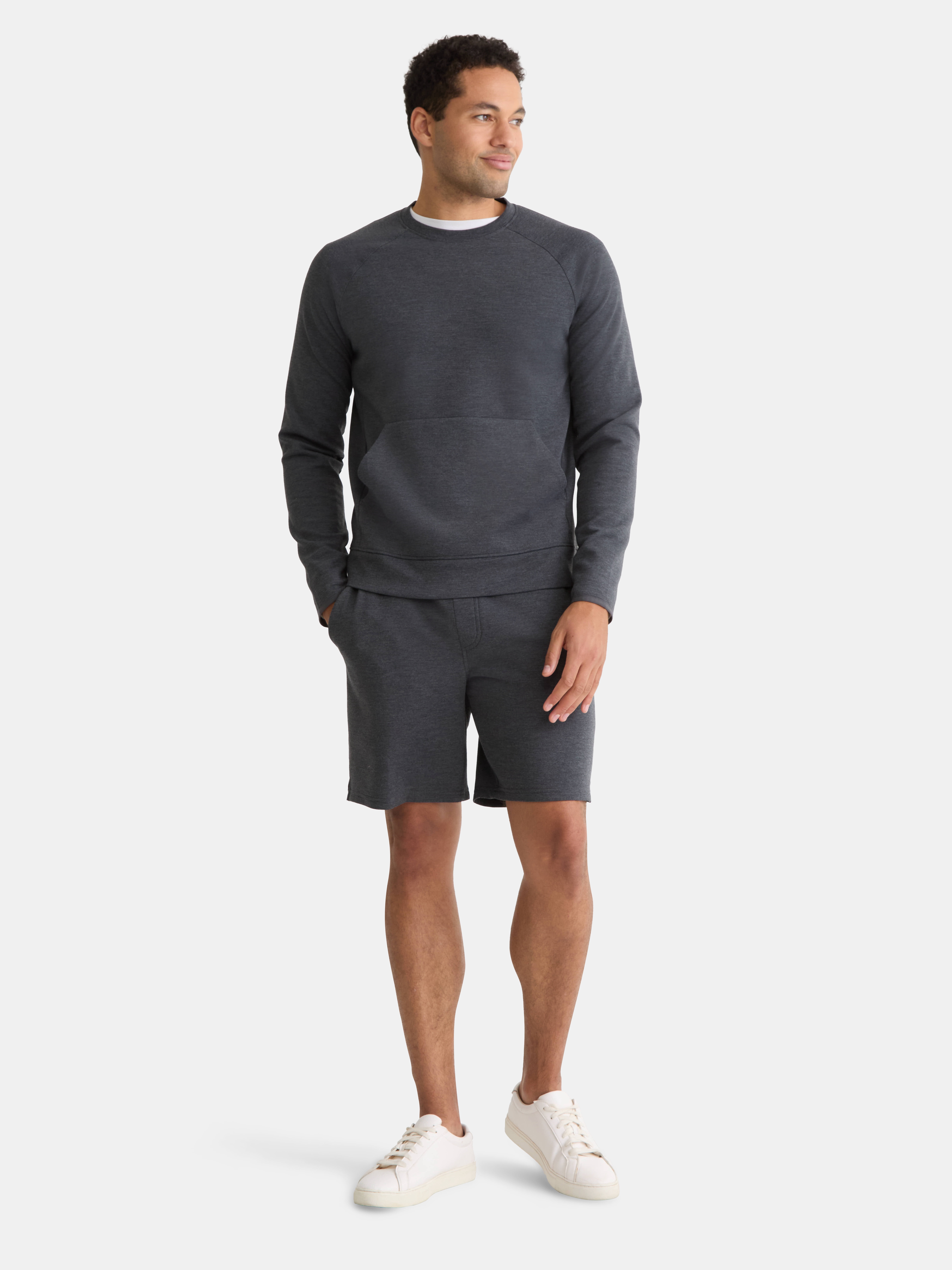 Athletic Works Men's and Big Men's Fusion Double Knit Crewneck Sweatshirt, Sizes S-5XL