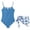 Z07-Sky Blue, variant on Girls Swimsuits Size 10-12 Ruched Side Bikini Bottoms Drawstring Bottoms Tankini 3-Piece Cute Pattern Print Girls Dress Up Clothes