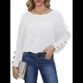 thumbnail image 2 of Suéter de Punto de Color Liso con Hombros Descubiertos y Larga para Mujer, Estilo Informal, Holgado y Moderno para Otoño S, 2 of 8