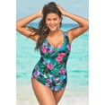 thumbnail image 5 of Swimsuits for All Women's Sarong Front One Piece Swimsuit, 5 of 6