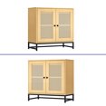 thumbnail image 4 of Wooflex Cabinet with Breathable Holes for Improved Air Circulation, Magnetic Door, Rattan, Brown Wood, 4 of 10