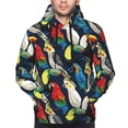 thumbnail image 2 of Bingfone Parrot Men's Drawstring Hoodie Long Sleeve Pocket Sweatshirts-Large, 2 of 6