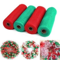 4 Rolls Poly Burlap Deco Mesh 10 Inch Wide Decorative Ribbon Wrapping Home Door Wreath Decoration DIY Crafts Making