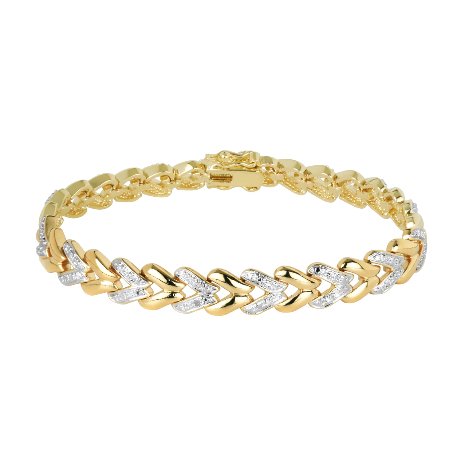 Morgan & Paige Diamond Accent 3-Piece Stacking Bracelet Set in 18k Yellow Gold over Bronze, Adult Female