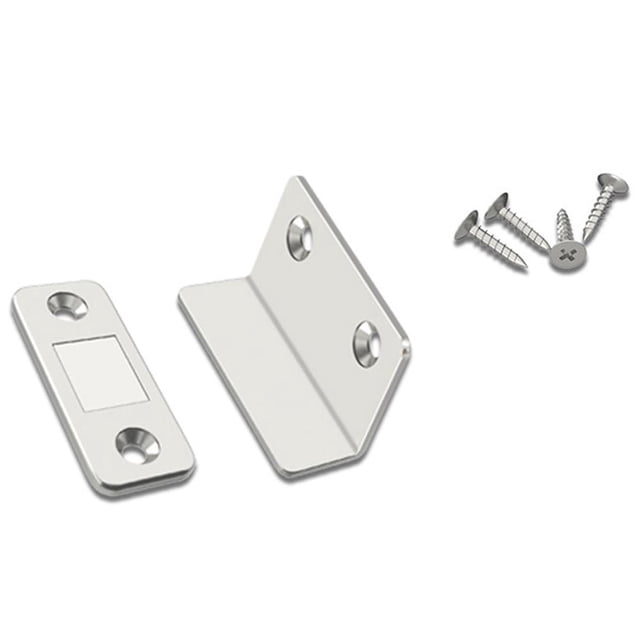 Tapón de puerta magnético sin perforaciones en forma de L con ventosa invisible plateado Hugtrwg Para estrenar