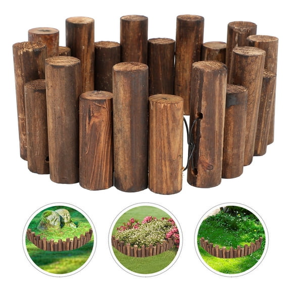 FESTFENDS Wood Garden Fence 1Pack Brown for Landscaping 87.00X14.00X4.00CM