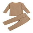 thumbnail image 4 of Toddler Boys Girls Knit Outfits 2pcs Long Sleeve Ruffle Ribbed Knitted Sweater Pullover+Pants Set Black 2-3 Years, 4 of 7