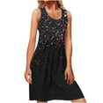 thumbnail image 2 of SMihono Robe d'Été Grande Taille pour Femmes 2023 Mode Décontractée Imprimée Sans Manches Col Rond, 2 of 6