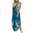thumbnail image 2 of LOVZFMLL Robes Femme Couleur Unie Sans Manches Mode Dos Nu Jupe Robe, 2 of 5
