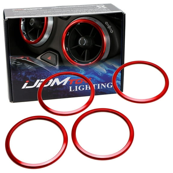 4pc Sports Red Aluminum Air Conditioner Outer Vent Decoration Trim Covers For 2016-2023 Gen6 Camaro