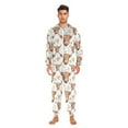 thumbnail image 5 of Adult Christmas Onesie Watercolor Floral Highland Cows Adult Zipper One-Piece Pajamas Unisex Pajamas with Pockets, 5 of 6