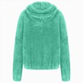 thumbnail image 4 of Staki Girls Fuzzy Sherpa Coat Full Zip Hoodie Fleece Jacket with Pockets Fall Winter Outwear 5-14Y(Orange,9-10 Years), 4 of 6