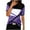Purple, variant on YANHAIGONG Women's Color Patchwork Round Neck T-Shirt,Summer Color Block Tops for Women Plus Size Short Sleeved Loose Casual Tops Tee Summer Tops for Women Funny Clothing