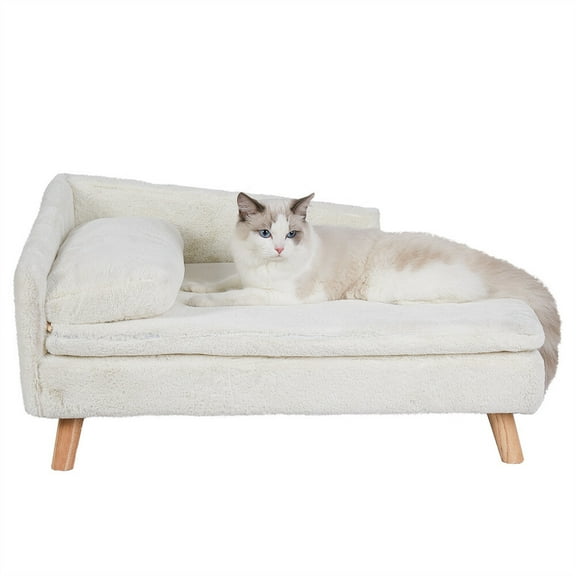XiHuaZhaoChen Pets Sofa with Cozy Pad Waterproof,Dog Chair with Sturdy Wood Legs for Small Doggys Kittens,28x16x12 in