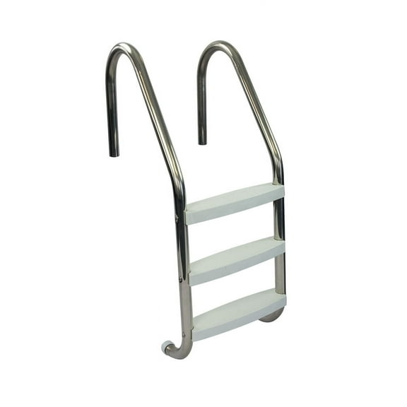 Aqua Select Stainless Steel Inground Swimming Pool 3 Step Ladder with Plastic Steps