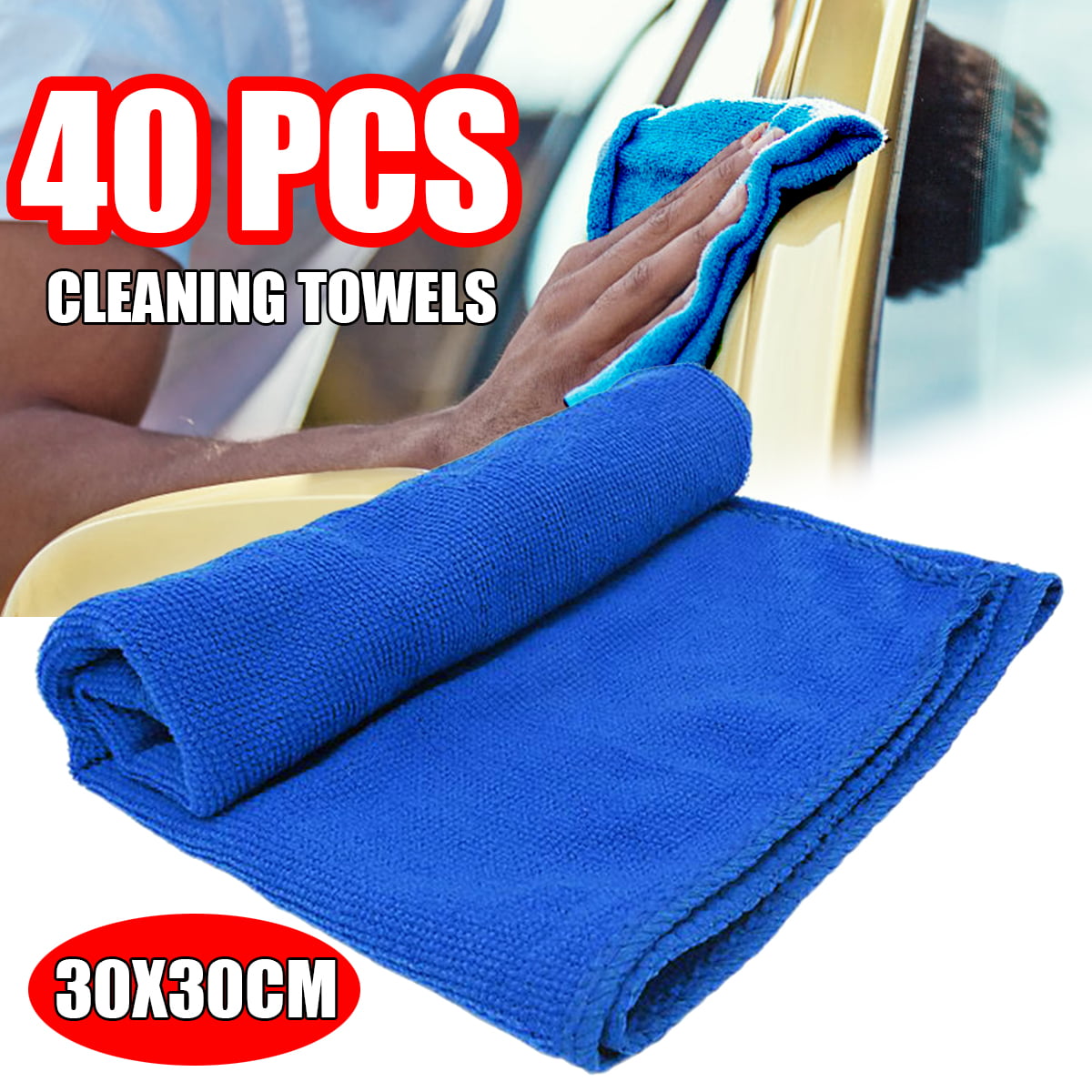 Wash Cleaning Towel Microfiber Wash Cleaning Towel Cloth for Car Absorbent Polishing Kitchen Table Bath Blue and Yellow 4237 