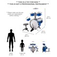 thumbnail image 3 of Classic Rhythm Toy Jazz Drum Set 6 Piece Kids Musical Instrument Playset With 5 Drums, Cymbal, Chair, Bass, Kick Pedal And Drumsticks A Perfect Beginner Gift For Toddlers And Small Children (Blue), 3 of 8