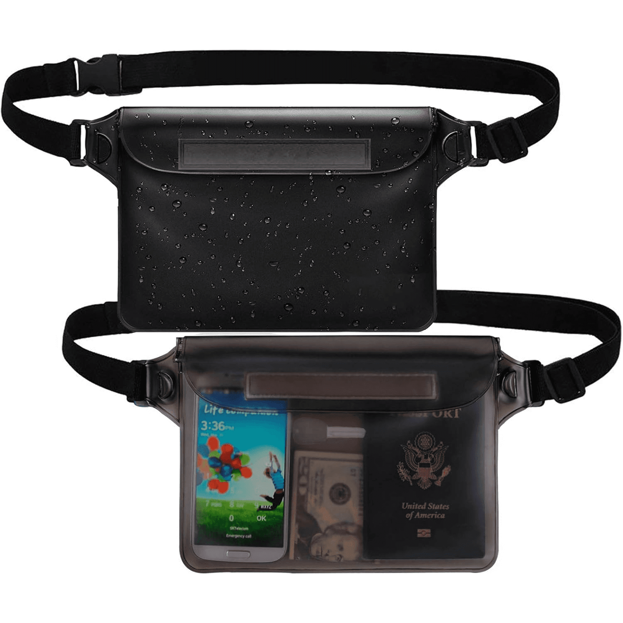 Prichor Waterproof Fanny Pack, Phone Pouch Dry Bag for Passport Wallet Purse, Floating Waterproof Bags for Travel Beach Swimming Kayaking Boating Cruise Accessories
