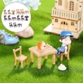 thumbnail image 3 of EeaseMX 5 juegos de mesa y sillas en miniatura, adornos de resina, accesorios de juguete para niños, 3 of 7