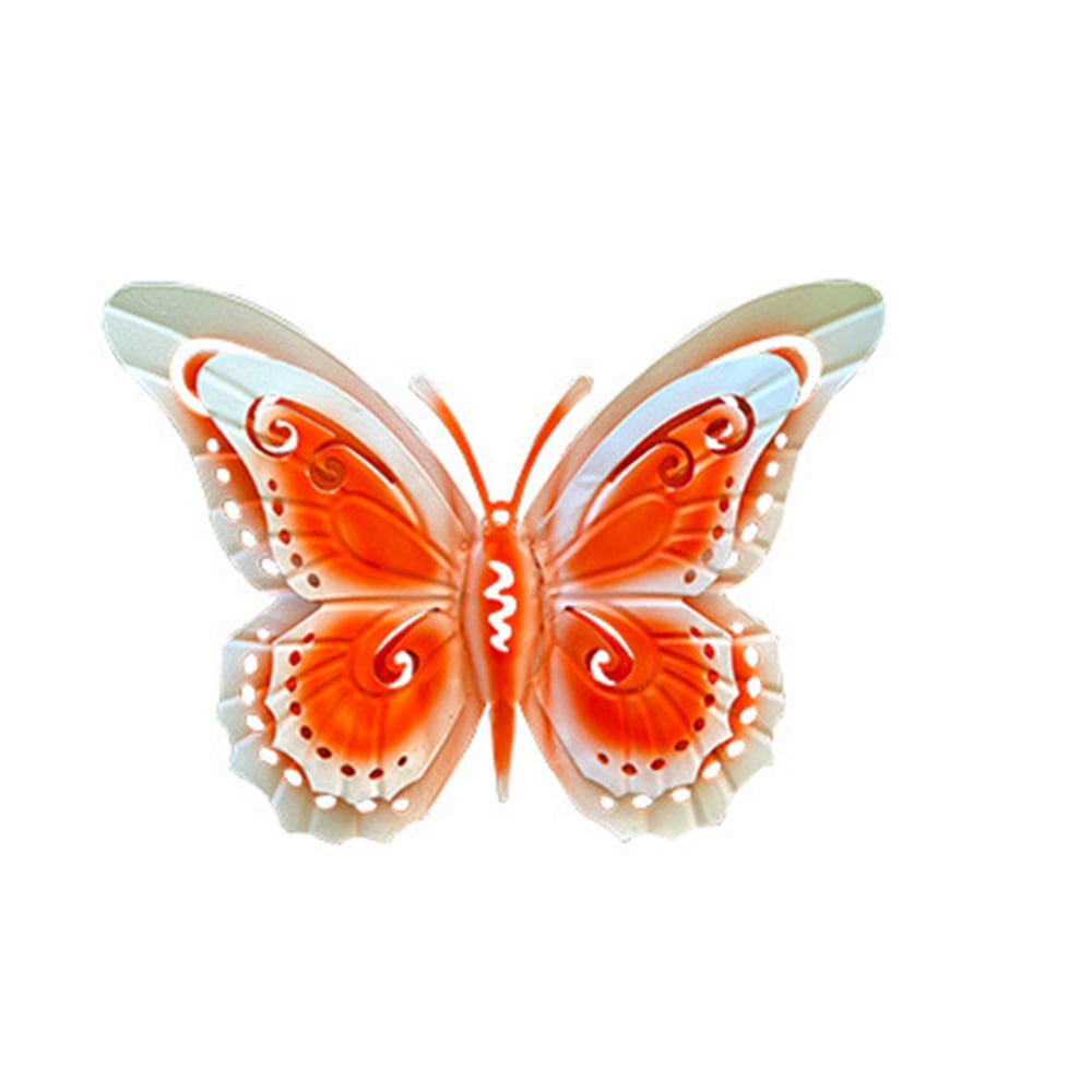 Metal Butterfly Wall Decor 3D Butterfly Wall Sculpture Colorful Outdoor