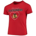 thumbnail image 2 of Girls Youth Red Chicago Blackhawks Heart T-Shirt, 2 of 4
