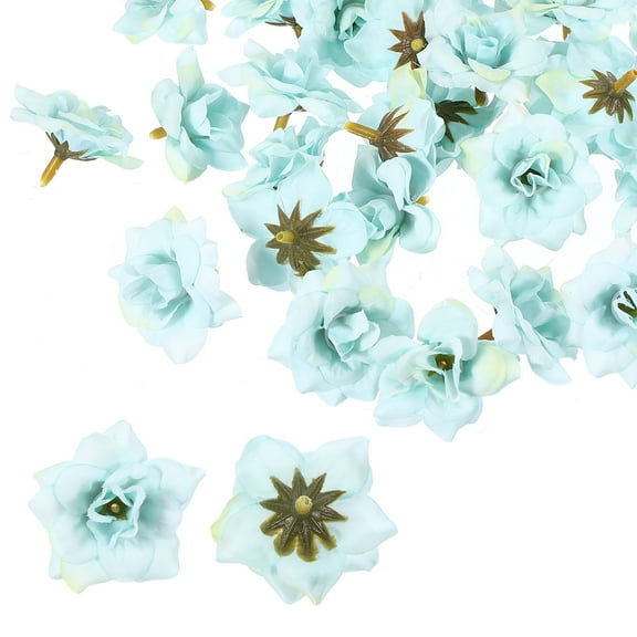 Uxcell 1.77 Inch Artificial Roses Head, 50 Pcs Fake Flowers Wedding Faux Flower Wall DIY Crafts Bridal Shower, Light Purple